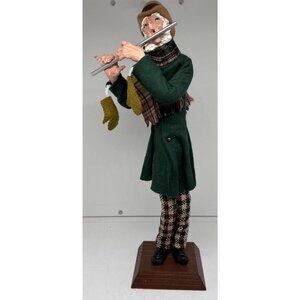 Vintage Simpich Christmas Caroler Man w/ Flute 1985 Handmade Character Doll 14”